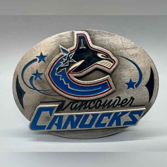 NHL Vancouver Canucks Pewter Belt Buckle - Picture 2 of 7